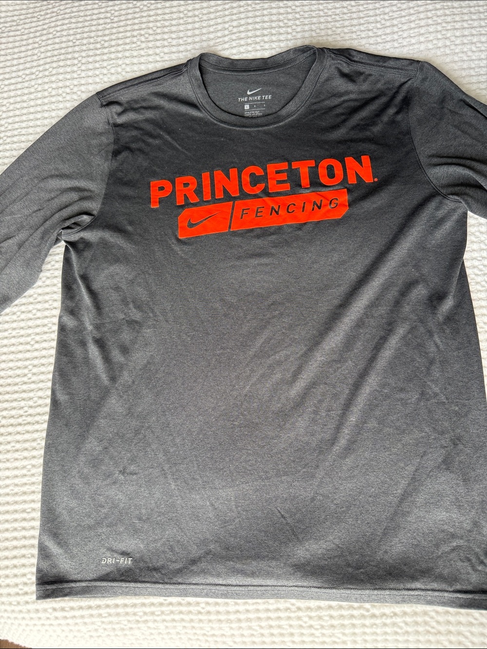 Nike Men's Long Sleeve Princeton Fencing Shirt - Gray/Orange